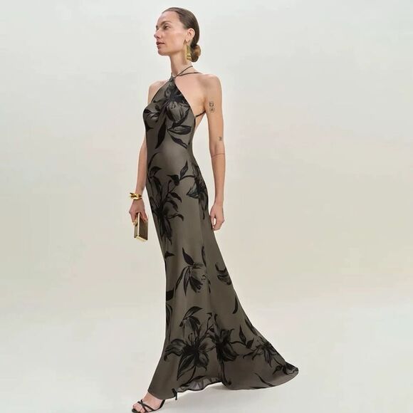 NWOT REFORMATION Zinna Satin Dress in isadora Evening Gown, size US2 & 4 - Picture 3 of 15